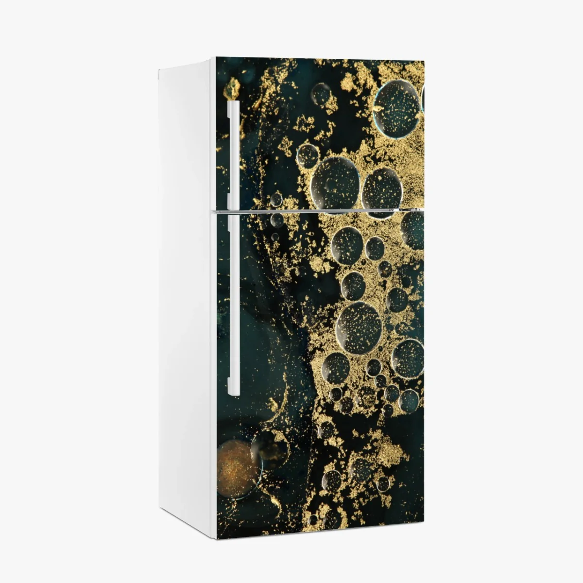 Kühlschrankaufkleber türkis-gold abstrakte marmorierte textur – Wallnifity® Kühlschrankaufkleber türkis-gold abstrakte marmorierte textur – Wallnifity®