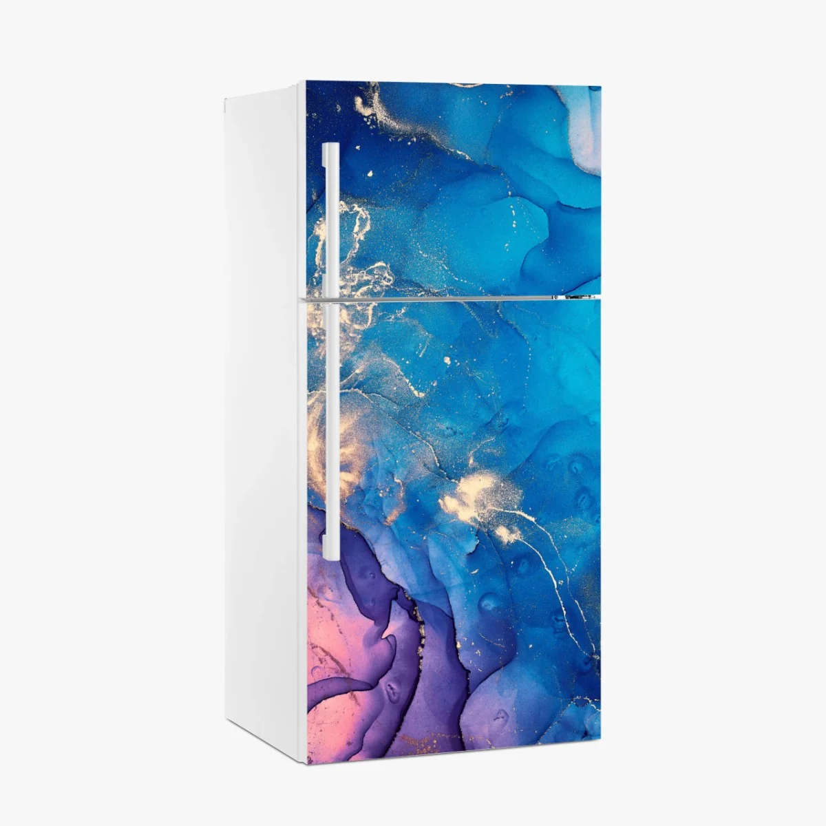 Kühlschrankaufkleber blaue marmorierte alkoholtinten abstraktion – Wallnifity® Kühlschrankaufkleber blaue marmorierte alkoholtinten abstraktion – Wallnifity®