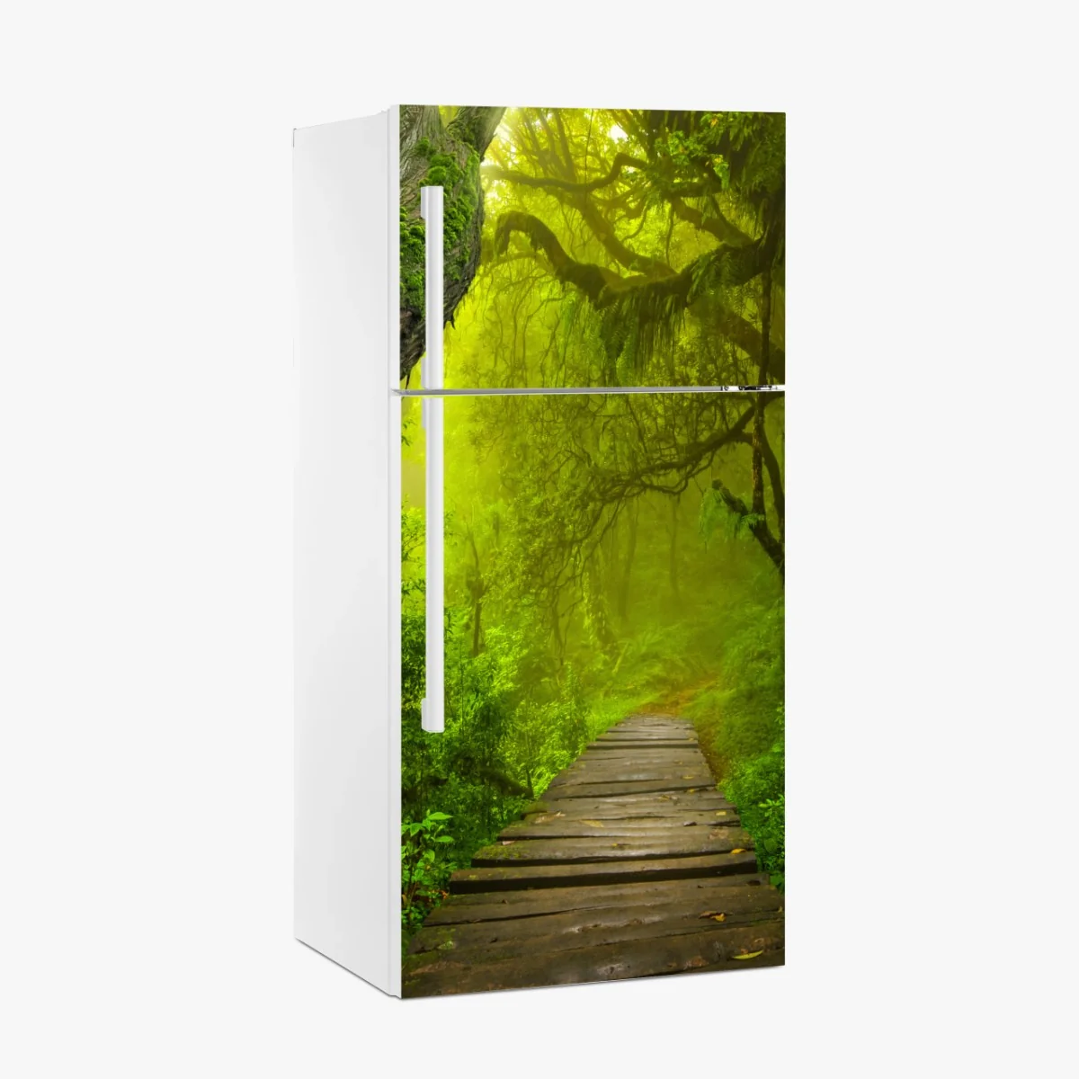 Kühlschrankaufkleber mystischer grüner waldpfad – Wallnifity®