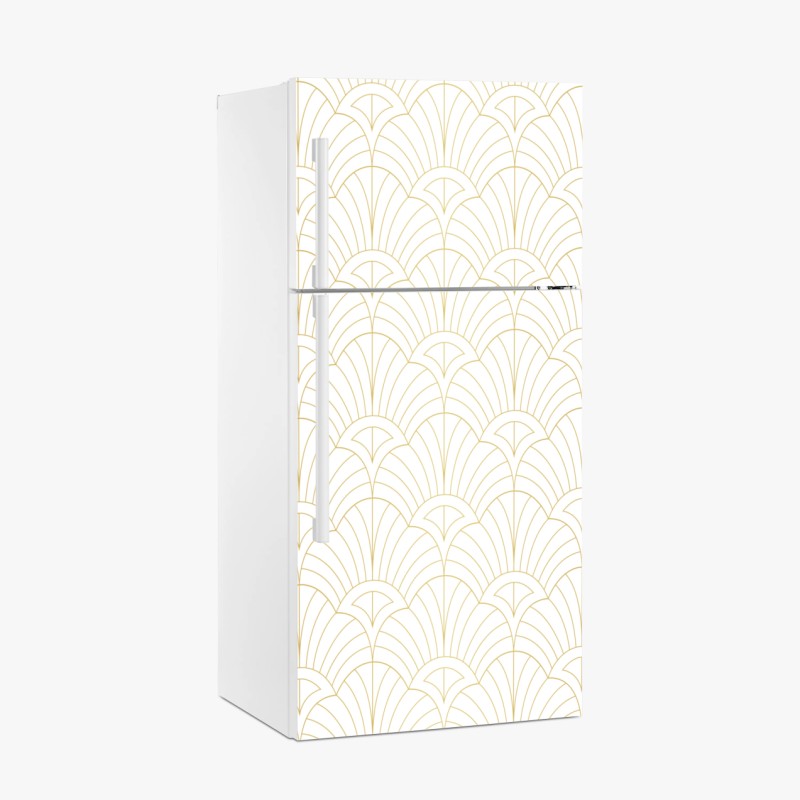 Kühlschrankaufkleber goldenes art deco muster
