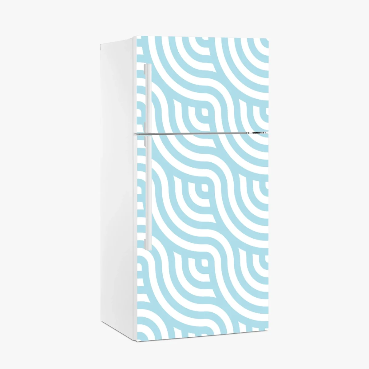 Kühlschrankaufkleber sanftes türkis geometrisches wellenmuster – Wallnifity®