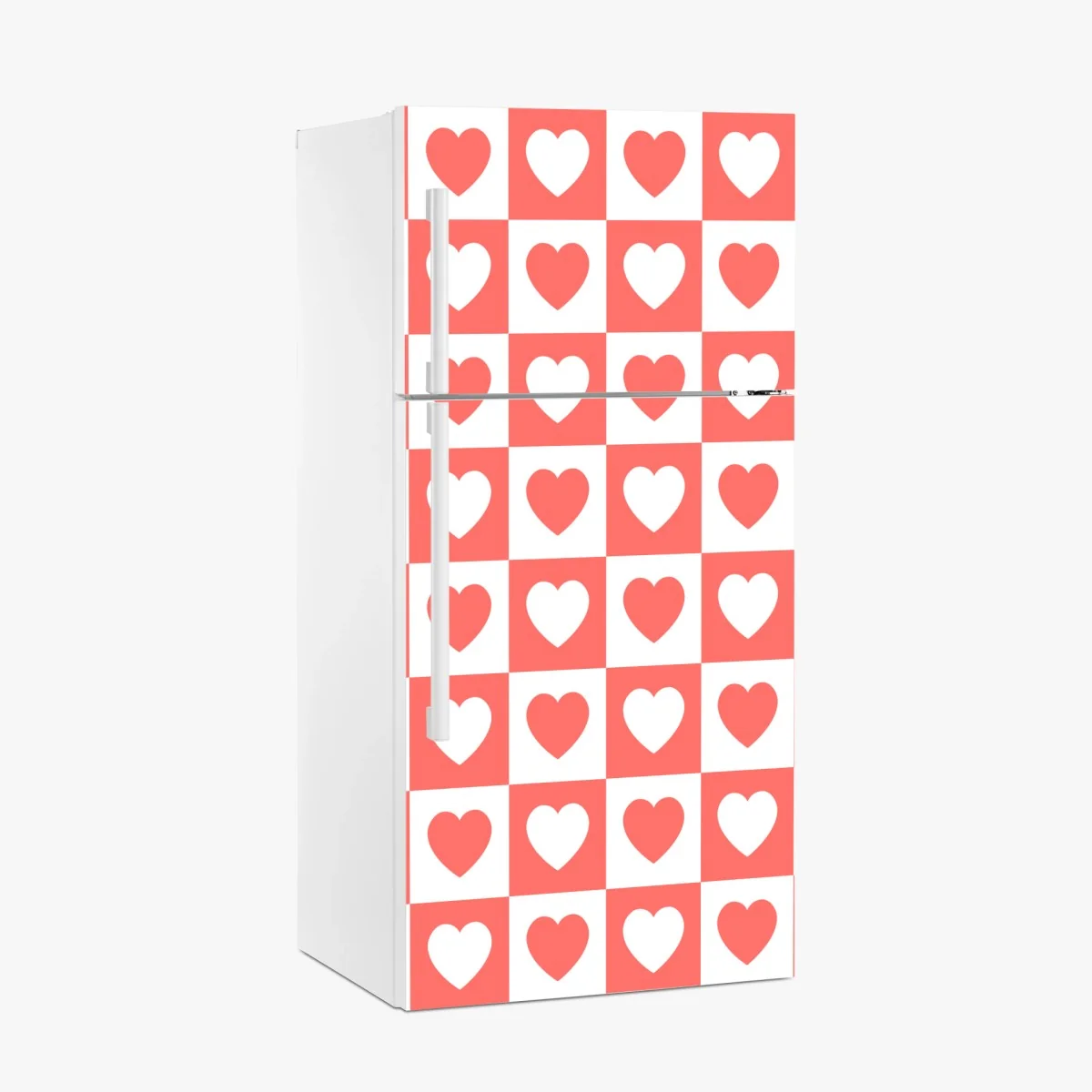 Kühlschrankaufkleber rosa herzen schachbrettmuster – Wallnifity® Kühlschrankaufkleber rosa herzen schachbrettmuster – Wallnifity®