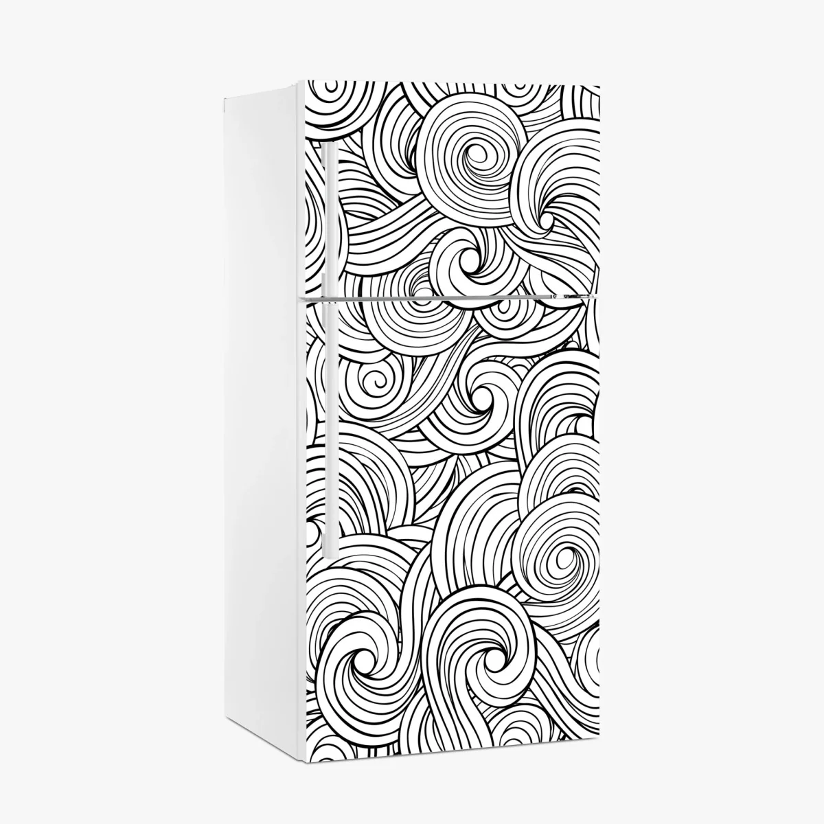 Kühlschrankaufkleber schwarzweißes spiralmuster – Wallnifity® Kühlschrankaufkleber schwarzweißes spiralmuster – Wallnifity®