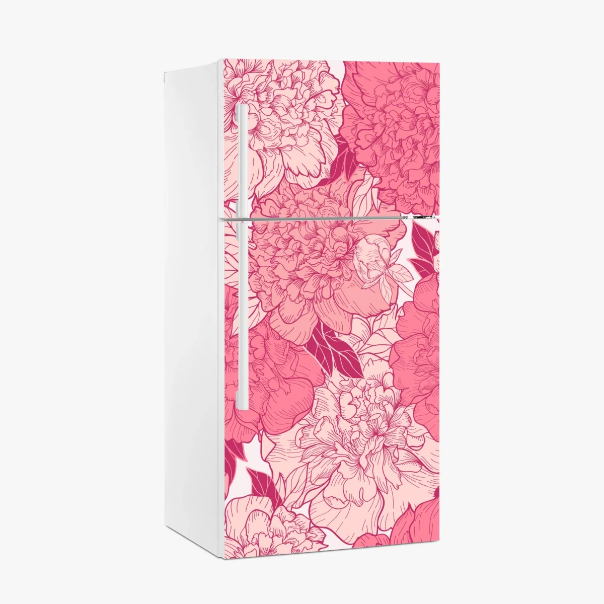 Kühlschrankaufkleber rosa pfingstrosenmuster – Wallnifity®