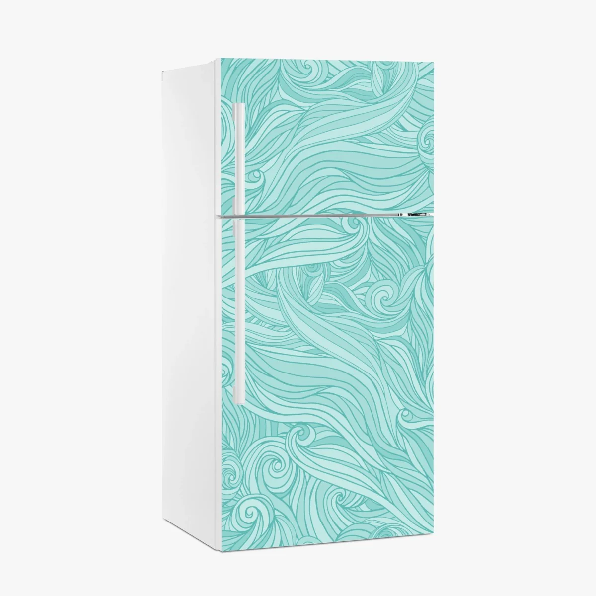 Kühlschrankaufkleber türkis wellenmuster für das interieur – Wallnifity®