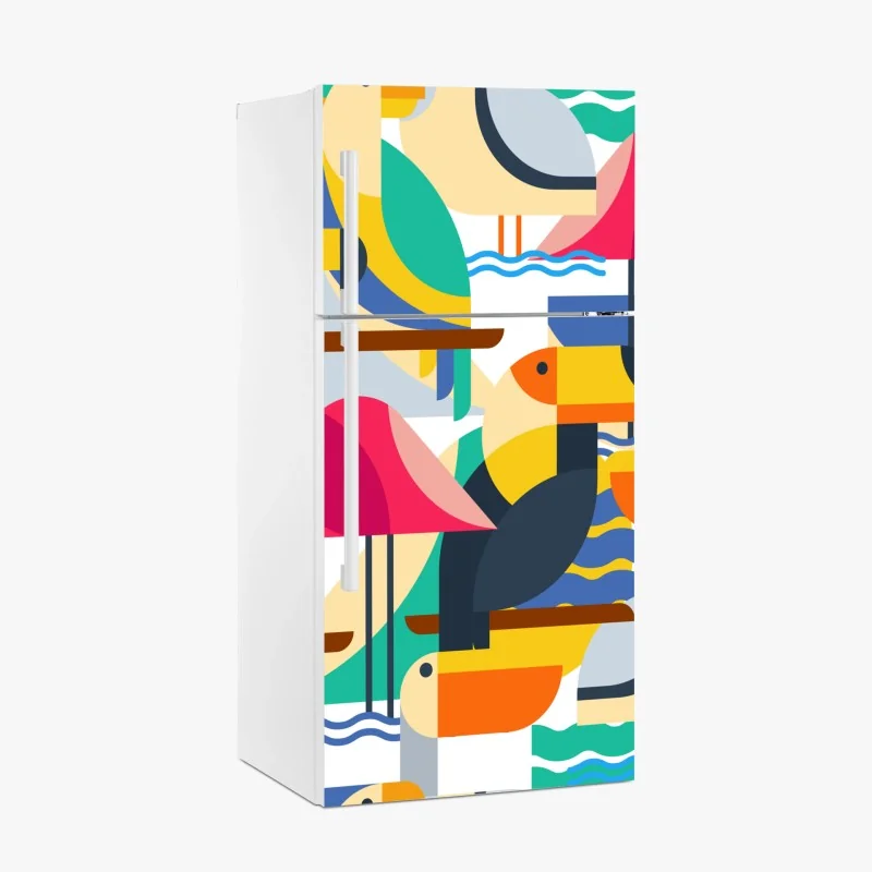 Kühlschrankaufkleber tropisches geometrisches vogelmuster