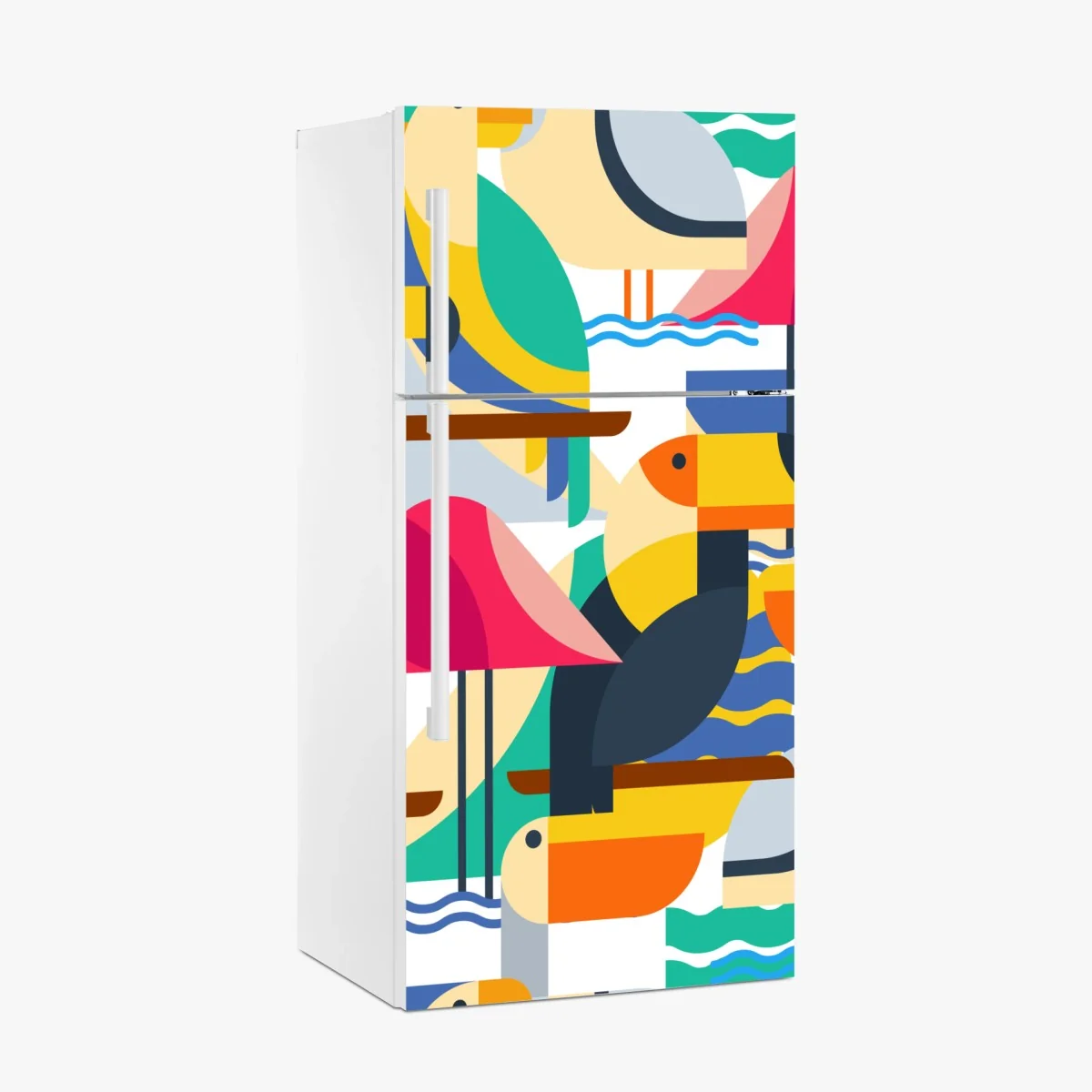 Kühlschrankaufkleber tropisches geometrisches vogelmuster – Wallnifity® Kühlschrankaufkleber tropisches geometrisches vogelmuster – Wallnifity®