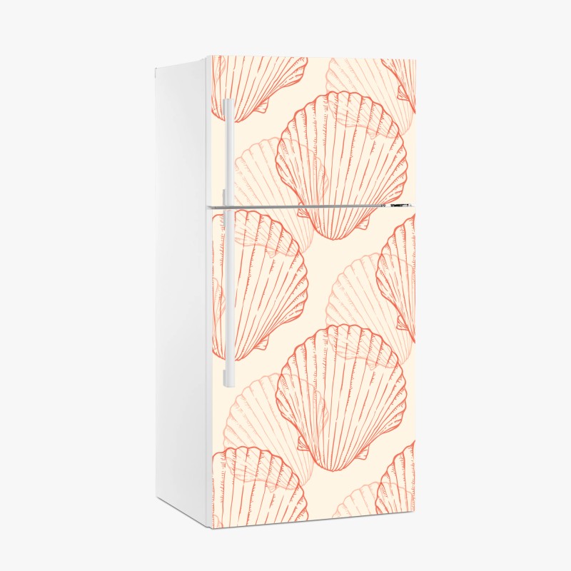 Kühlschrankaufkleber korallenfarbiges muschelmuster