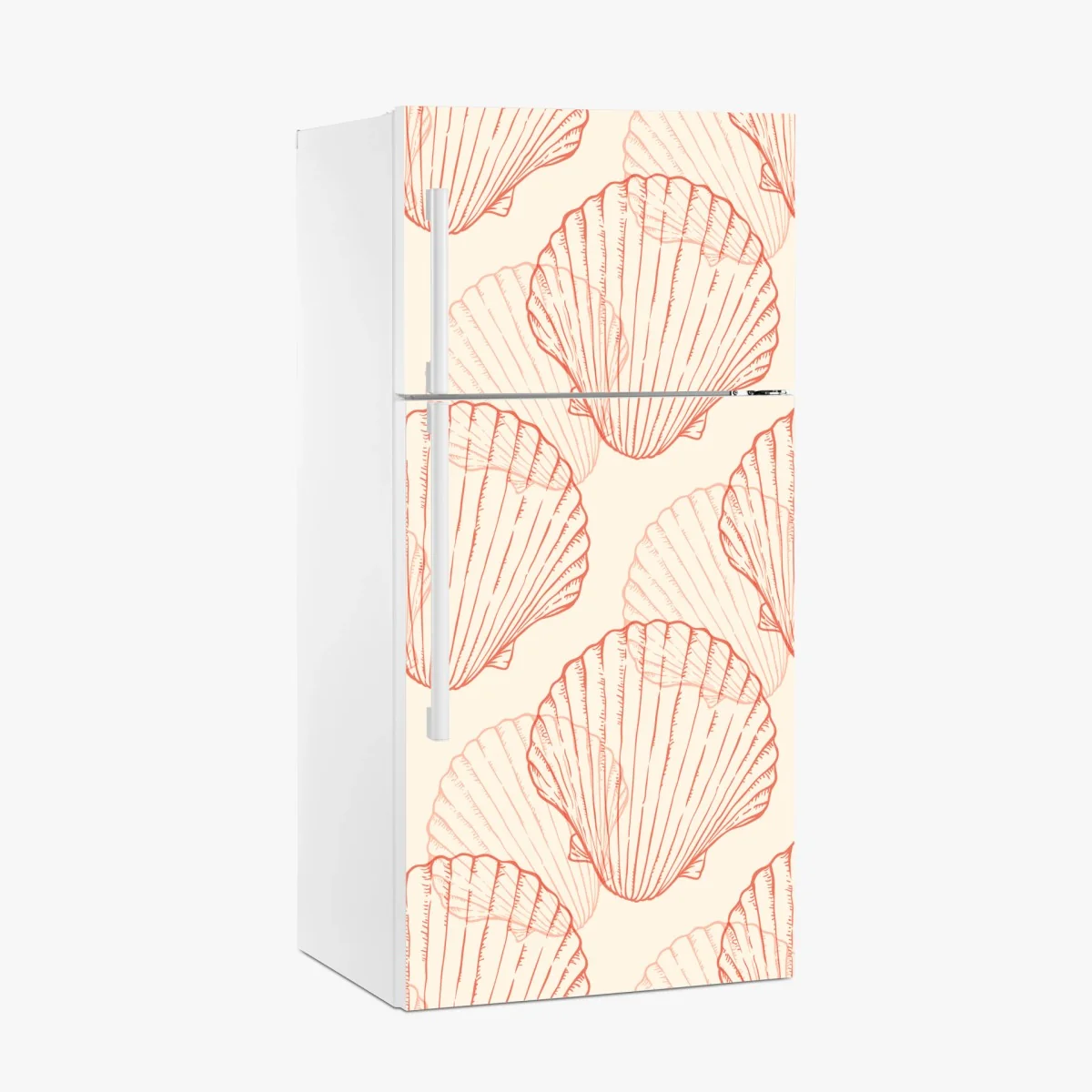 Kühlschrankaufkleber korallenfarbiges muschelmuster – Wallnifity®