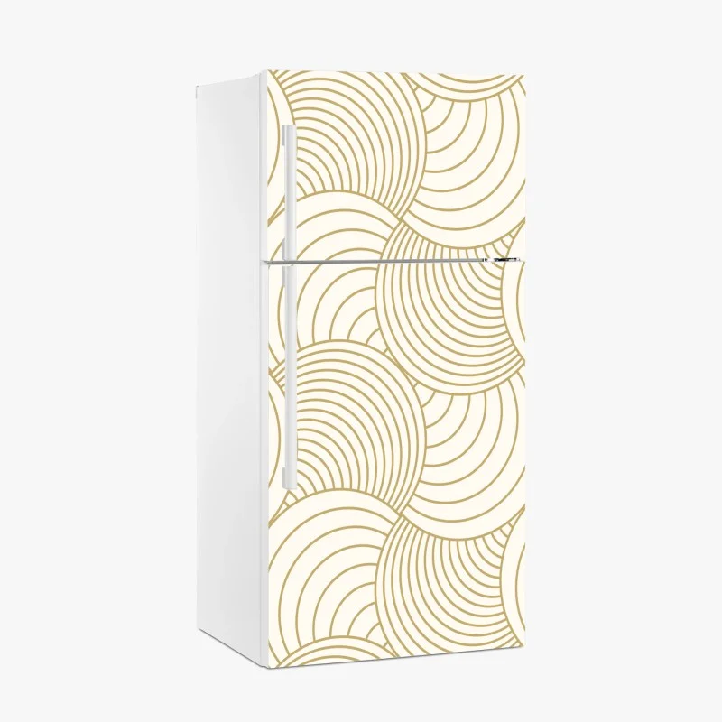 Kühlschrankaufkleber goldenes art deco kreismuster