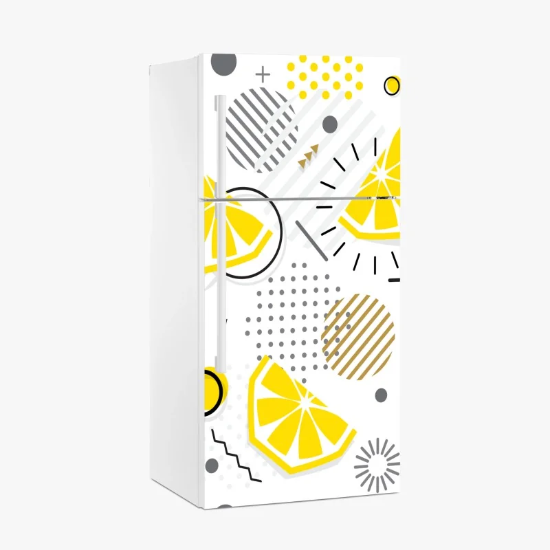 Kühlschrankaufkleber türkis schuppenmuster mit goldakzenten – Wallnifity®