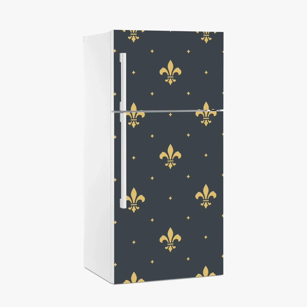 Kühlschrankaufkleber goldenes lilienmuster auf dunklem hintergrund – Wallnifity® Kühlschrankaufkleber goldenes lilienmuster auf dunklem hintergrund – Wallnifity®