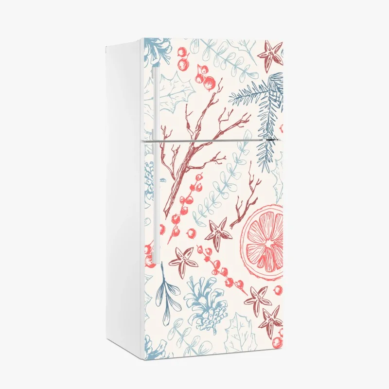 Kühlschrankaufkleber sanftes blumiges profil mit fließendem haar – Wallnifity®