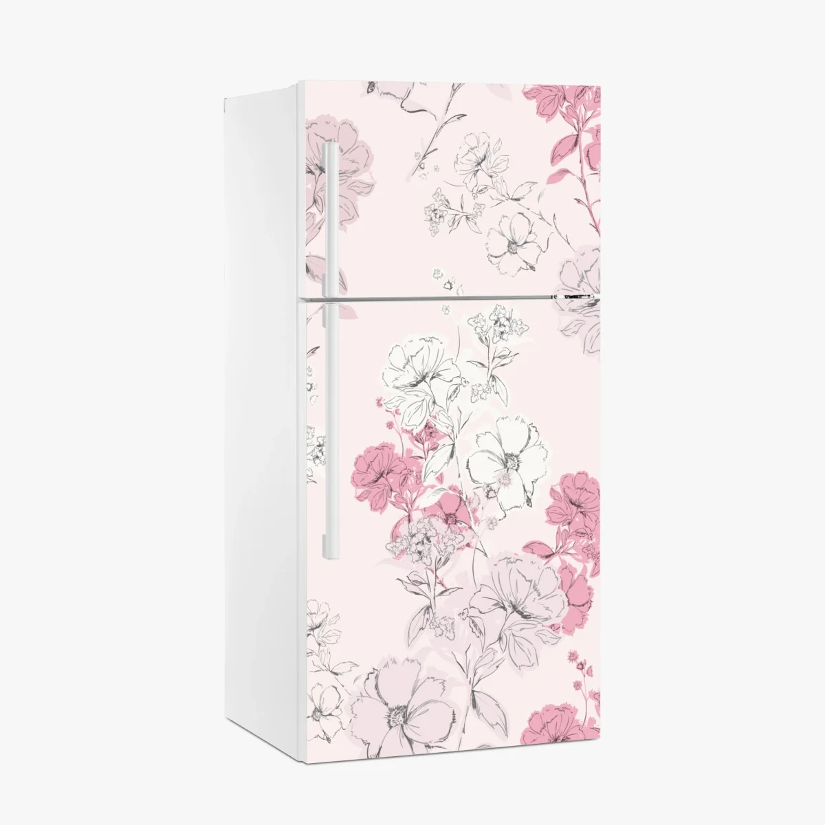 Kühlschrankaufkleber zartes rosa blumenmuster – Wallnifity® Kühlschrankaufkleber zartes rosa blumenmuster – Wallnifity®