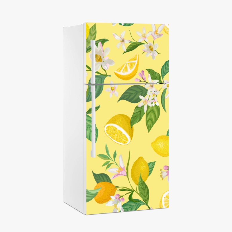 Kühlschrankaufkleber zitronenblüten botanisches muster
