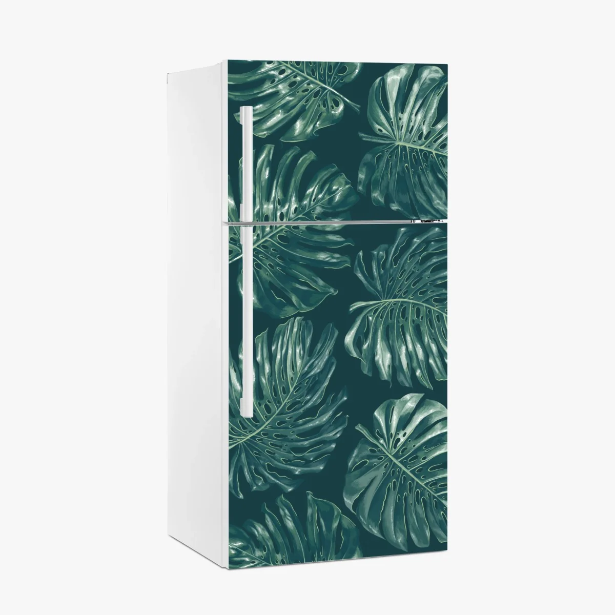 Kühlschrankaufkleber tropisches monstera-blattmuster – Wallnifity® Kühlschrankaufkleber tropisches monstera-blattmuster – Wallnifity®