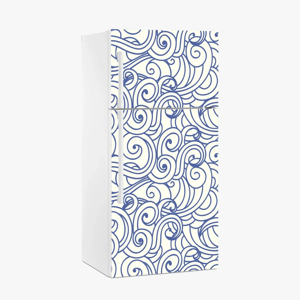 Kühlschrankaufkleber nahtloses blaues wirbelmuster – Wallnifity® Kühlschrankaufkleber nahtloses blaues wirbelmuster – Wallnifity®