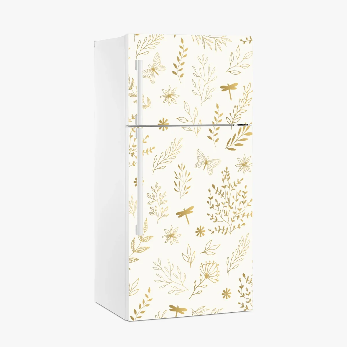 Kühlschrankaufkleber goldenes botanisches muster – Wallnifity®
