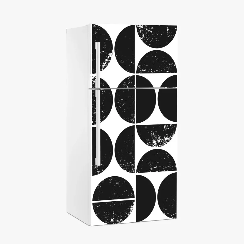 Kühlschrankaufkleber schwarzes geometrisches kreismuster