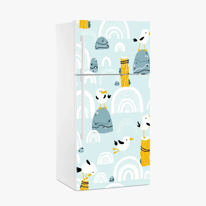 Kühlschrankaufkleber neon sonnenuntergang skyline – Wallnifity®