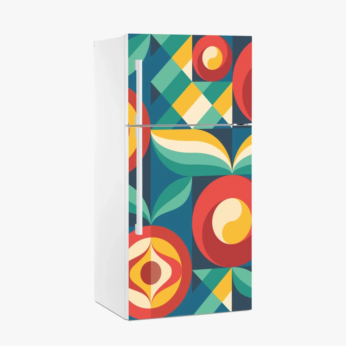 Kühlschrankaufkleber lebhaftes geometrisches blumenmuster – Wallnifity®