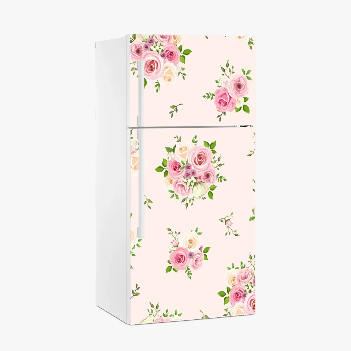 Kühlschrankaufkleber zartes rosenmuster in pastellrosa – Wallnifity® Kühlschrankaufkleber zartes rosenmuster in pastellrosa – Wallnifity®