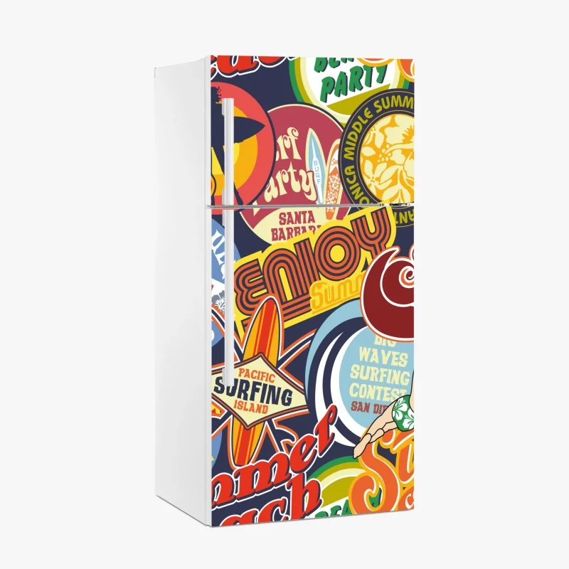 Kühlschrankaufkleber retro surf aufkleber-collage