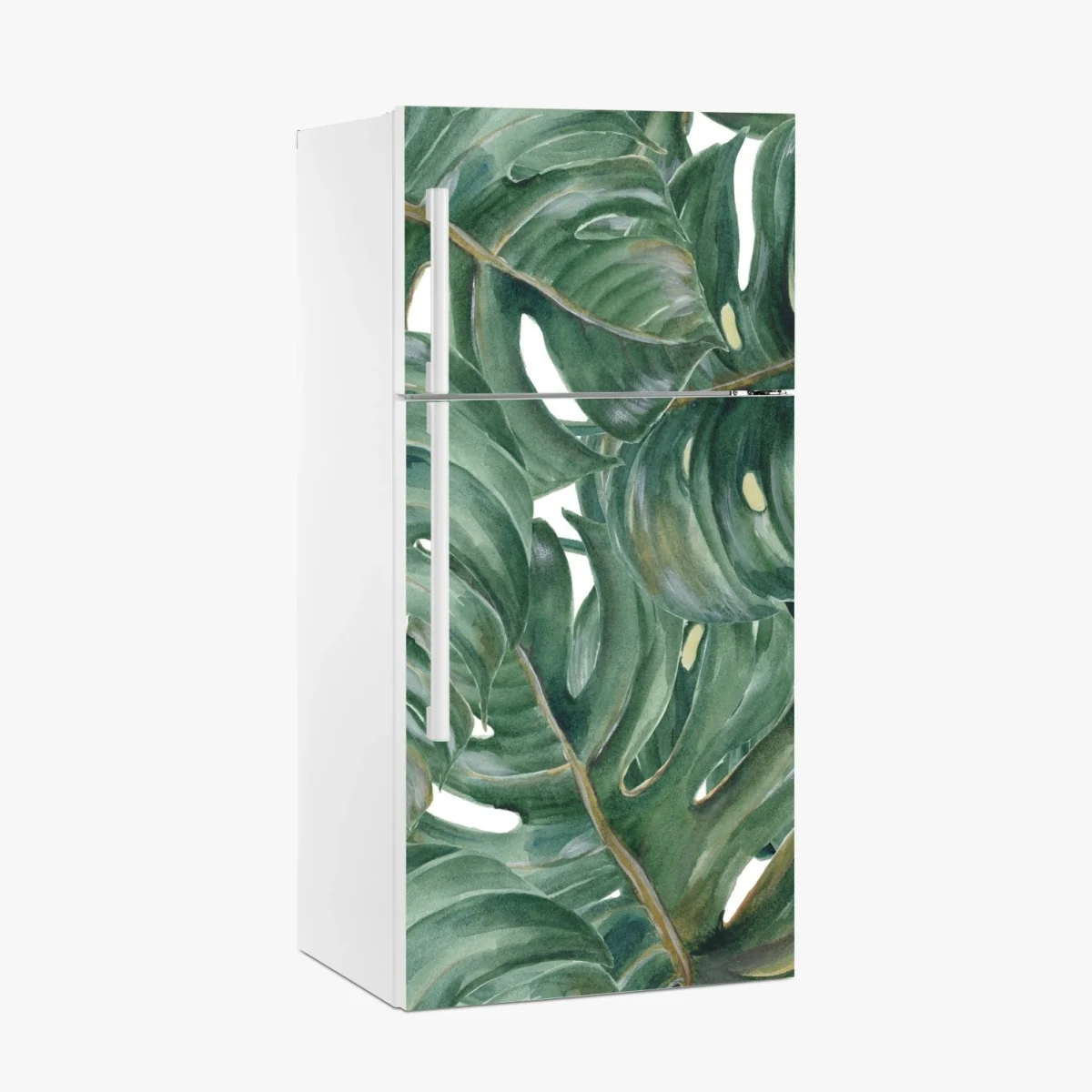 Kühlschrankaufkleber monstera blätter in aquarell – Wallnifity® Kühlschrankaufkleber monstera blätter in aquarell – Wallnifity®