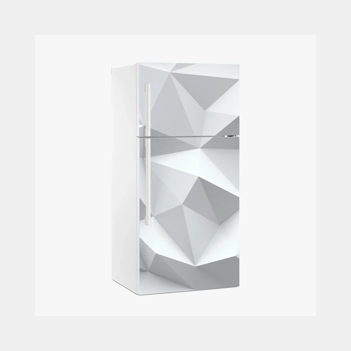 Kühlschrankaufkleber weißes dreidimensionales low-poly geometrisches muster – Wallnifity® Kühlschrankaufkleber weißes dreidimensionales low-poly geometrisches muster – Wallnifity®