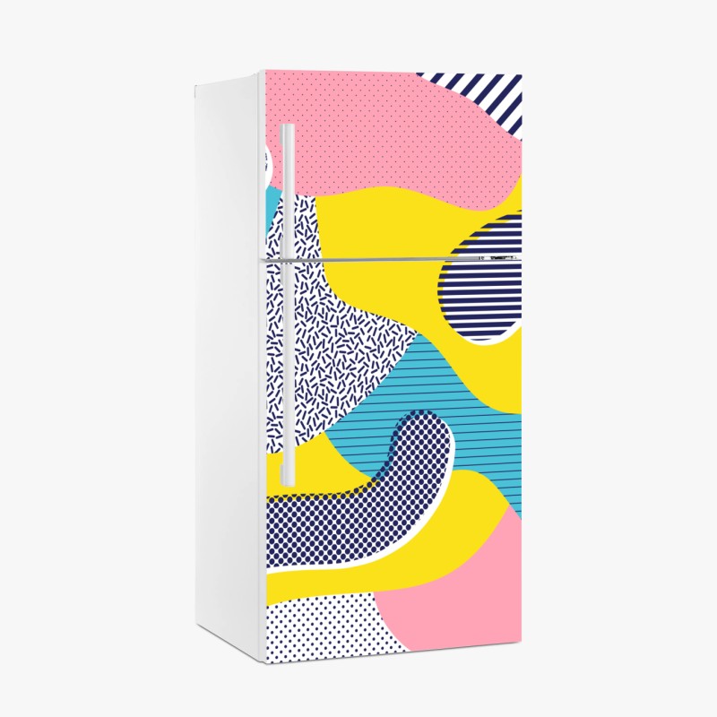 Kühlschrankaufkleber verspieltes sportmuster auf dunkelblauem hintergrund – Wallnifity®