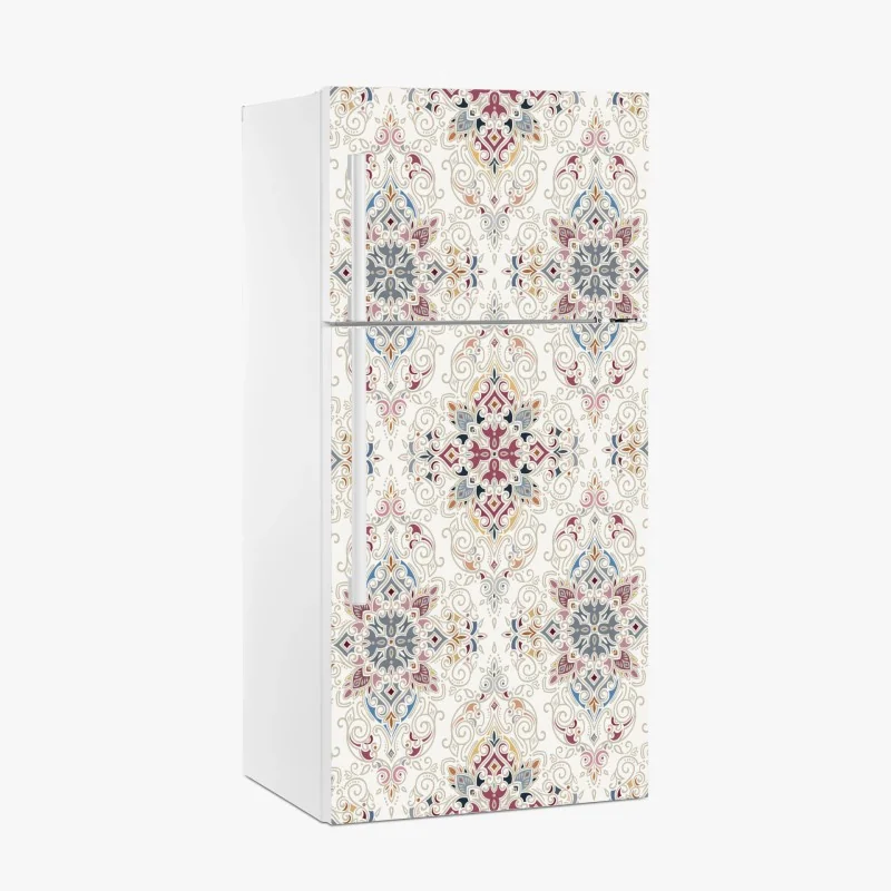 Kühlschrankaufkleber ornamentales porträt mit floralen mustern – Wallnifity®