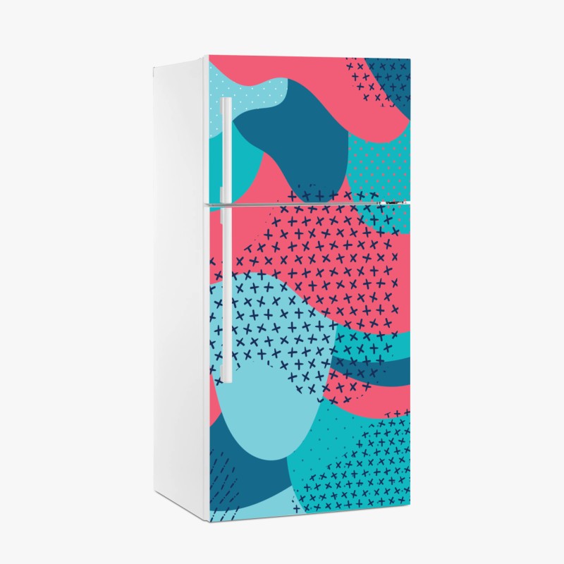 Kühlschrankaufkleber verspieltes türkisfarbenes abstraktes muster