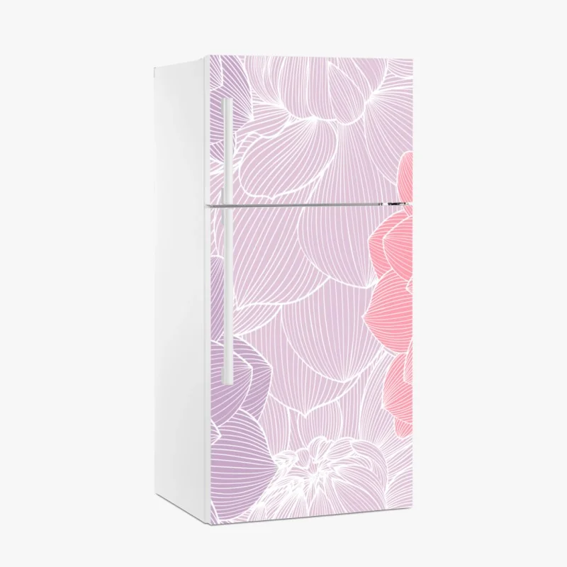 Kühlschrankaufkleber mutige geometrische fassade in orange und türkis – Wallnifity®