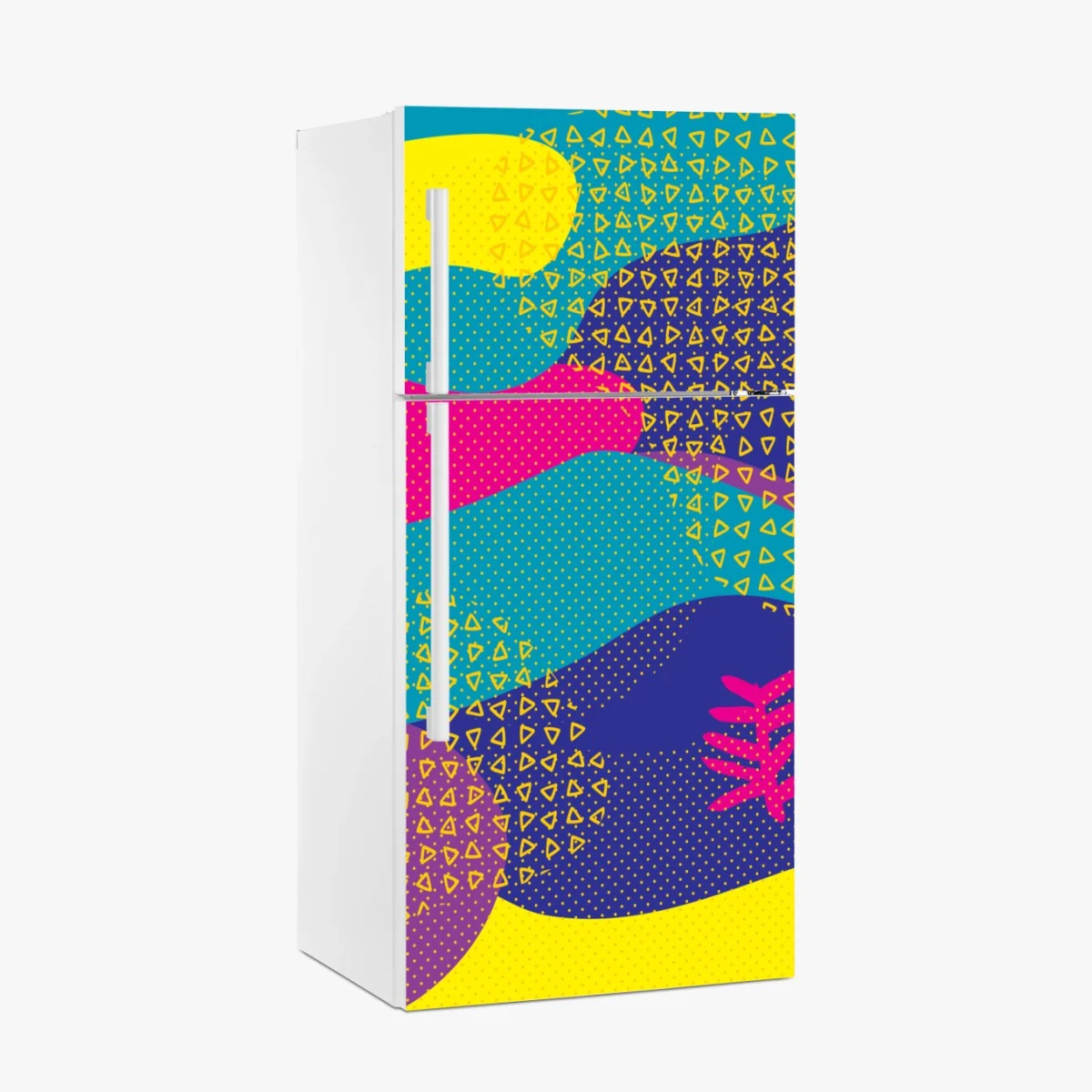 Kühlschrankaufkleber lebhaftes abstraktes tropenmuster – Wallnifity® Kühlschrankaufkleber lebhaftes abstraktes tropenmuster – Wallnifity®