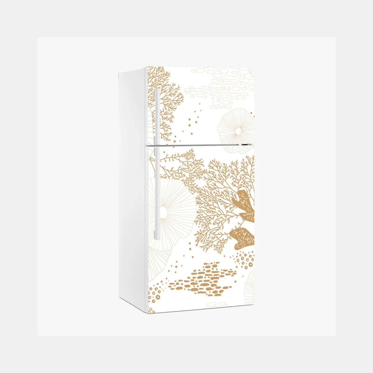 Kühlschrankaufkleber zartes goldenes korallenmuster – Wallnifity®