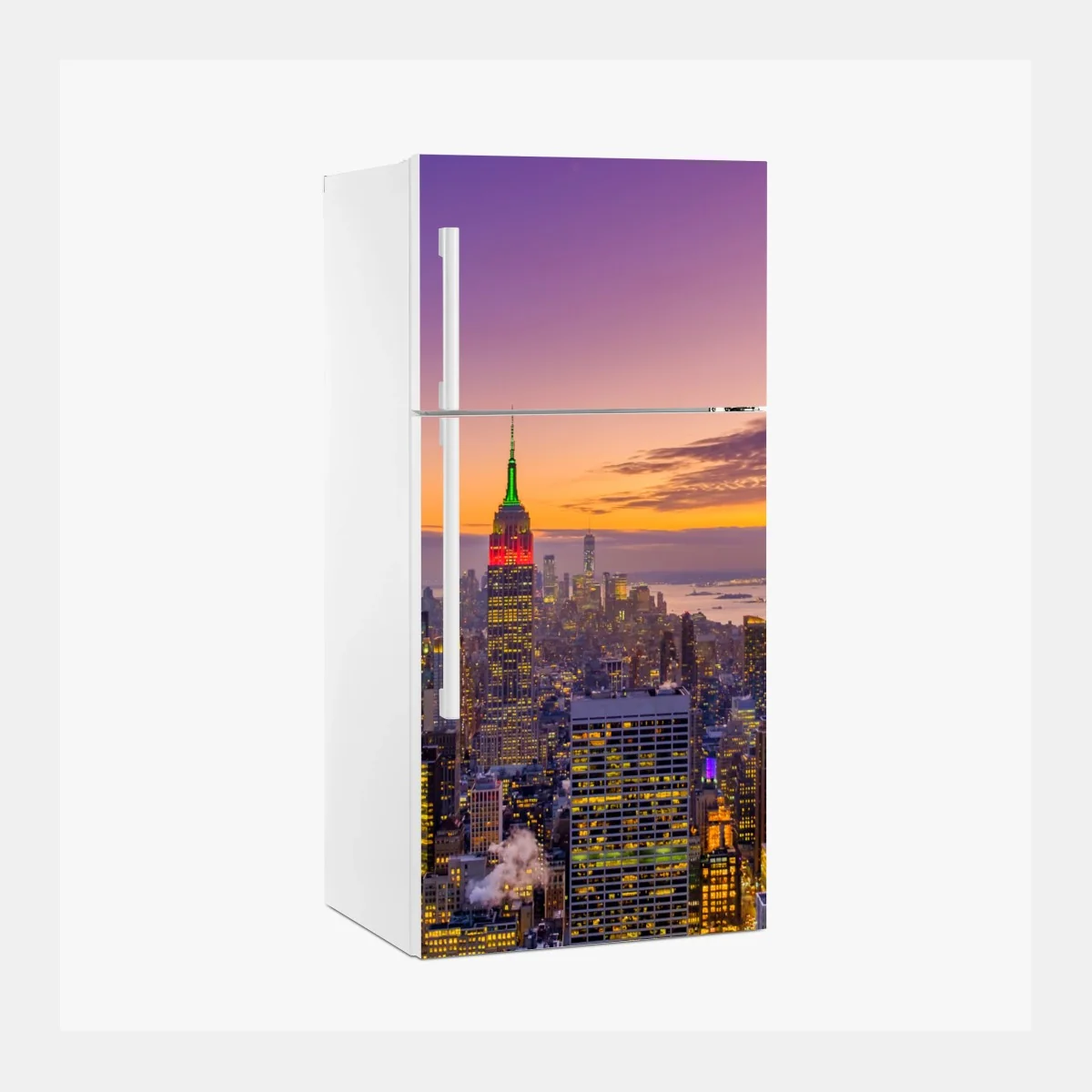 Kühlschrankaufkleber lebendige New York skyline bei sonnenuntergang – Wallnifity® Kühlschrankaufkleber lebendige New York skyline bei sonnenuntergang – Wallnifity®