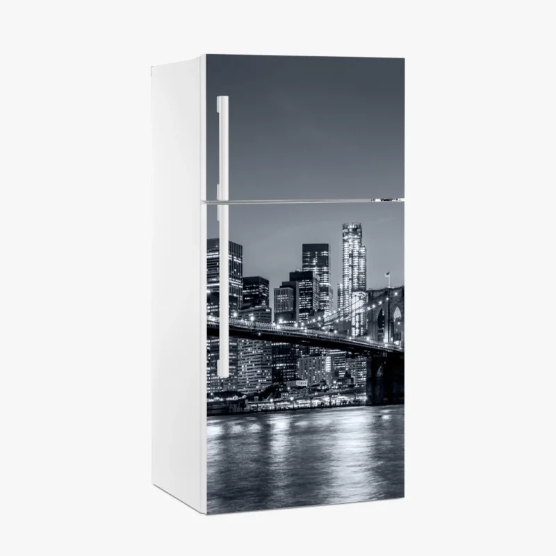 Kühlschrankaufkleber New York skyline bei nacht
