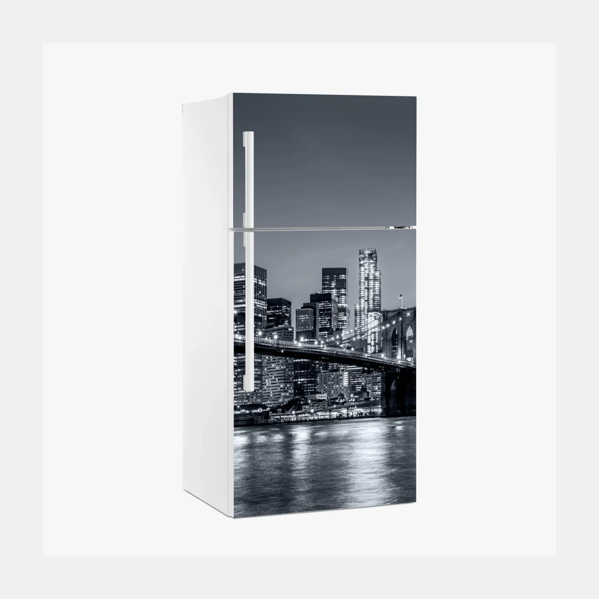Kühlschrankaufkleber New York skyline bei nacht – Wallnifity® Kühlschrankaufkleber New York skyline bei nacht – Wallnifity®