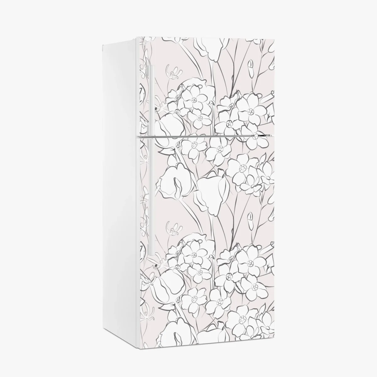Kühlschrankaufkleber zartes pastellblumenmuster – Wallnifity® Kühlschrankaufkleber zartes pastellblumenmuster – Wallnifity®