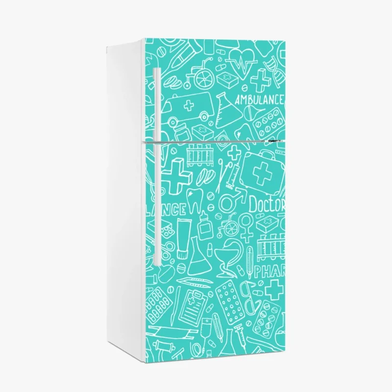 Kühlschrankaufkleber surreales klassisches gesicht im duoton – Wallnifity®