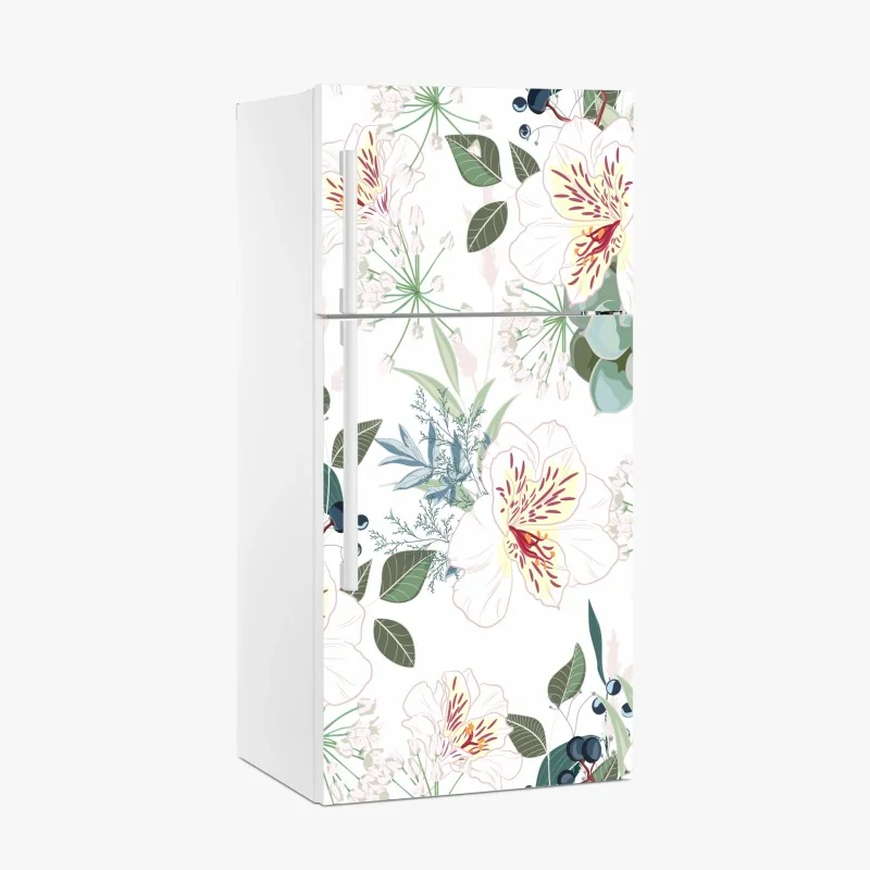 Kühlschrankaufkleber zartes pastell blumenmuster