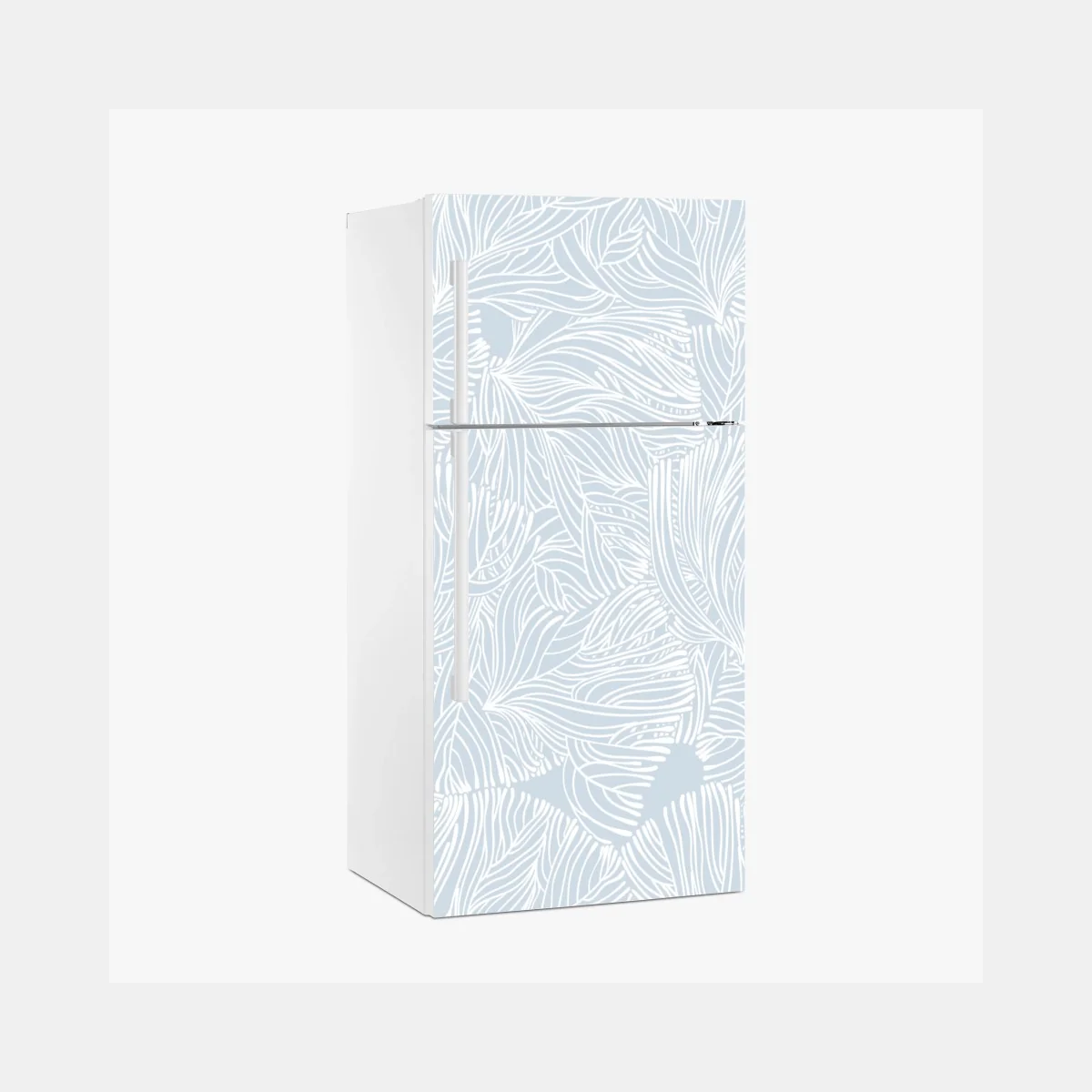 Kühlschrankaufkleber sanftes blaues botanisches muster – Wallnifity® Kühlschrankaufkleber sanftes blaues botanisches muster – Wallnifity®