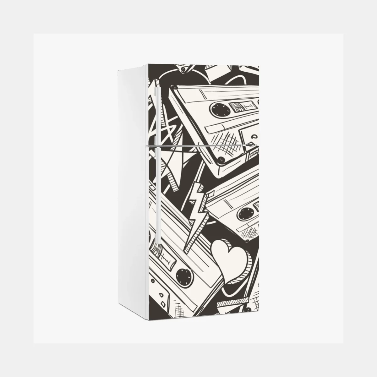 Kühlschrankaufkleber vintage kassettenmuster – Wallnifity® Kühlschrankaufkleber vintage kassettenmuster – Wallnifity®