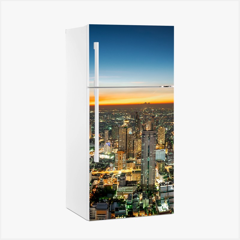 Kühlschrankaufkleber panorama von Bangkok bei dämmerung