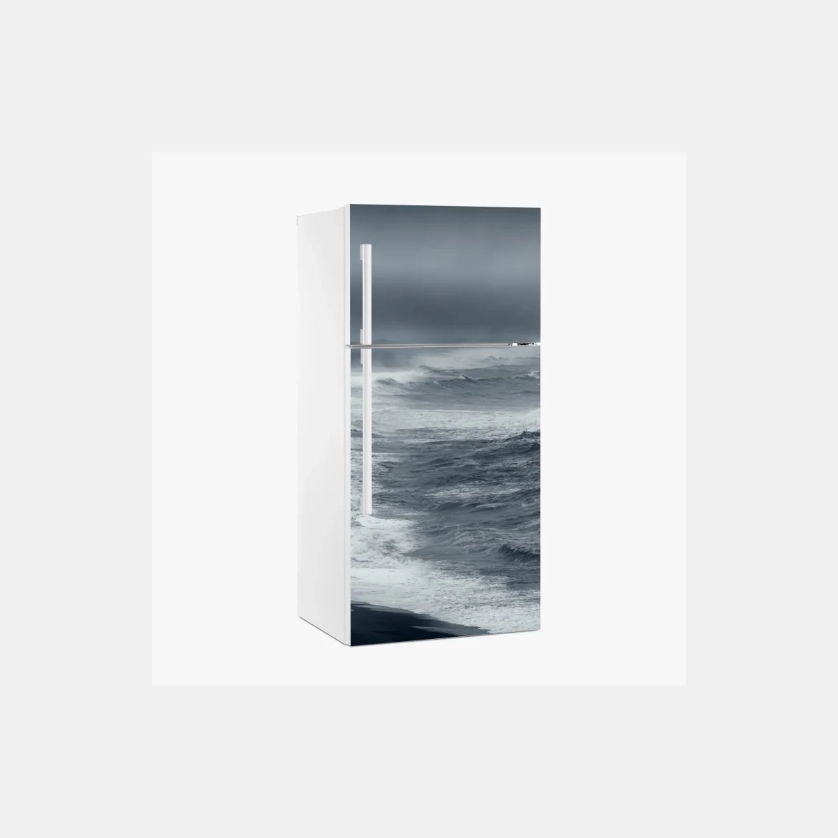 Kühlschrankaufkleber stürmische küste von Island panorama – Wallnifity® Kühlschrankaufkleber stürmische küste von Island panorama – Wallnifity®