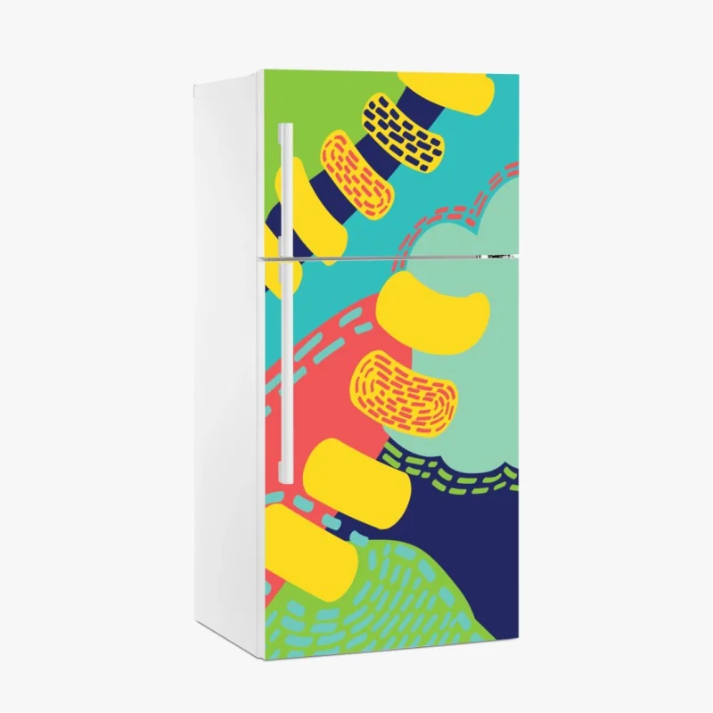 Kühlschrankaufkleber pastell tropisches blattmuster – Wallnifity®