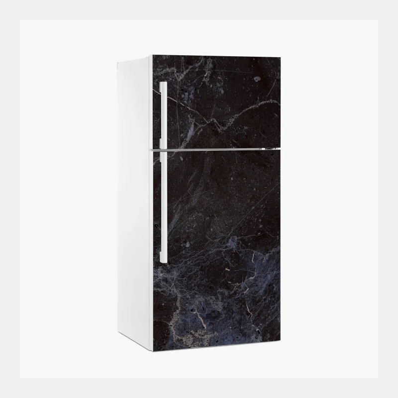 Kühlschrankaufkleber dunkle marmortextur mit blauen adern
