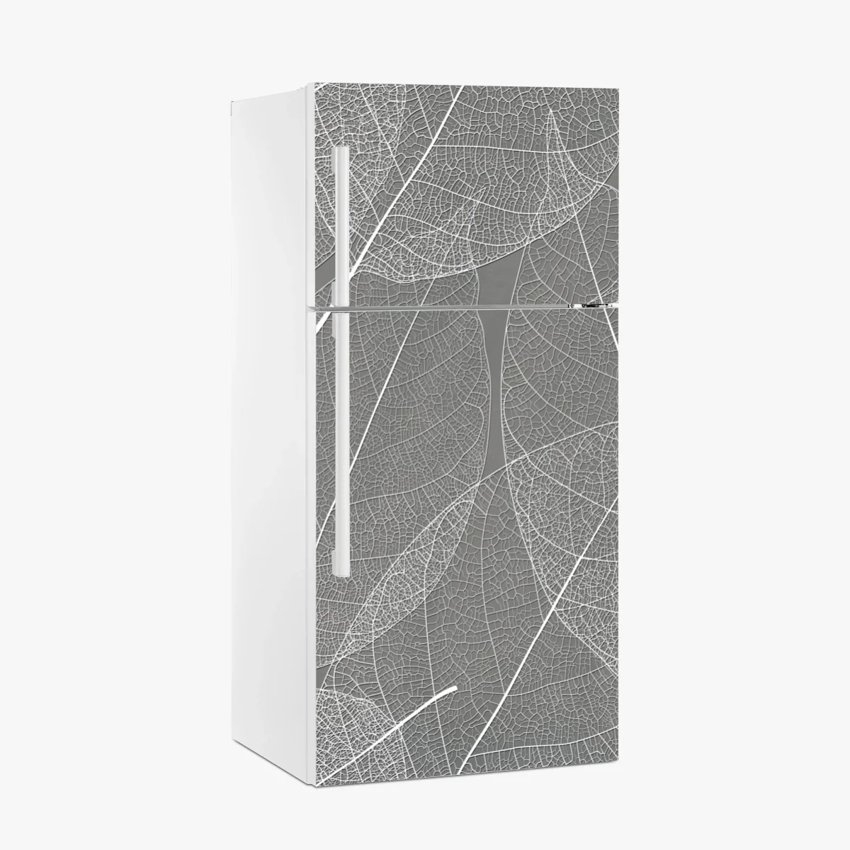 Kühlschrankaufkleber feines blattadern-muster in grautönen – Wallnifity® Kühlschrankaufkleber feines blattadern-muster in grautönen – Wallnifity®