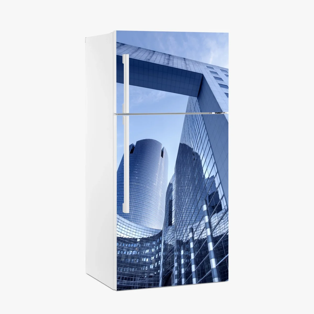 Kühlschrankaufkleber moderne blaue stadtsilhouette – Wallnifity®