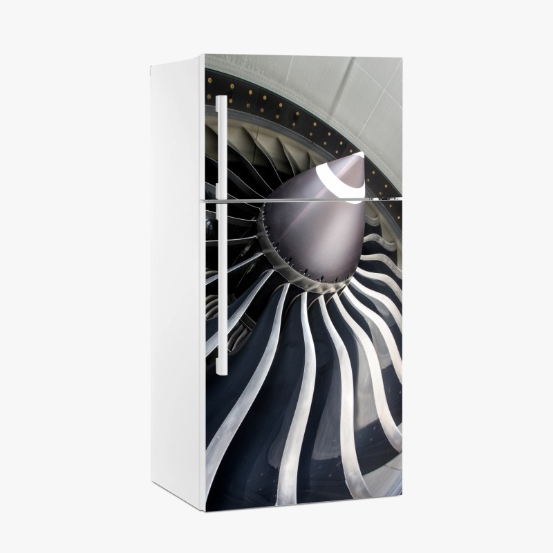 Kühlschrankaufkleber nahaufnahme turbinenblätter des jettriebwerks